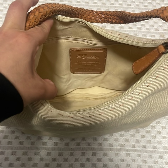 Fossil Vintage Canvas Hobo Handbag with Braided Leather Handle - Picture 7 of 15